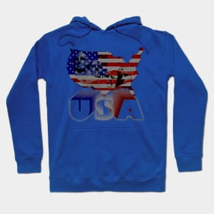 USA Mount Rushmore Stars and Stripes map Hoodie